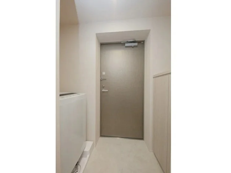 玄関、洗濯機、シューズケース