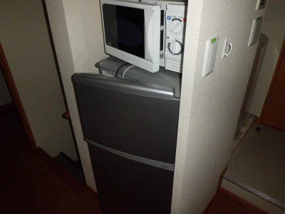 ジャストフィットの冷蔵庫と電子レンジ。