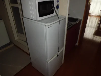 冷蔵庫と電子レンジ。