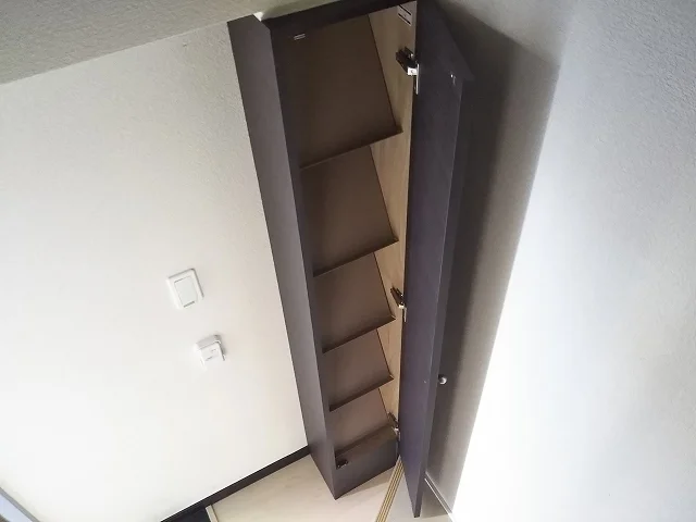 玄関を開けるとすぐにシューズボックスがございます