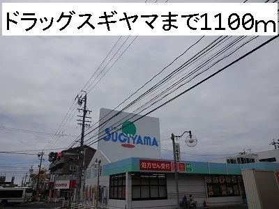 ドラッグスギヤマまで1100m