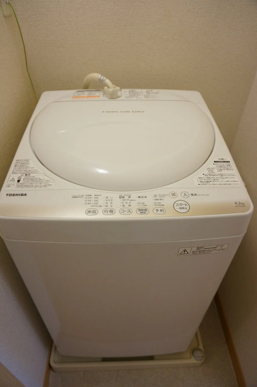 洗濯機も付いています