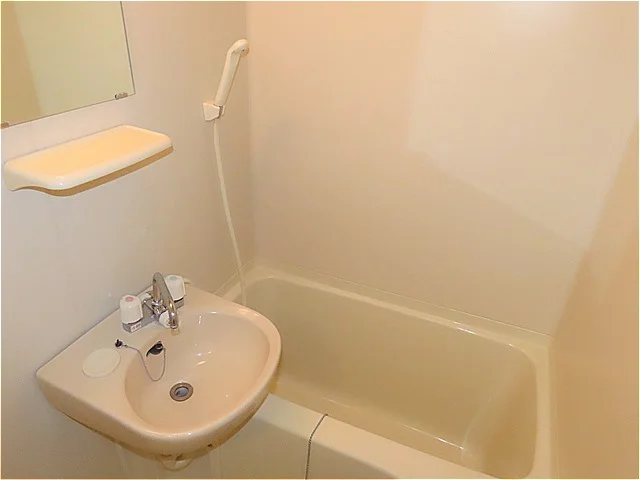 洗面台とユニット式のお風呂です