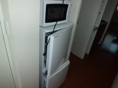 冷蔵庫と電子レンジ。