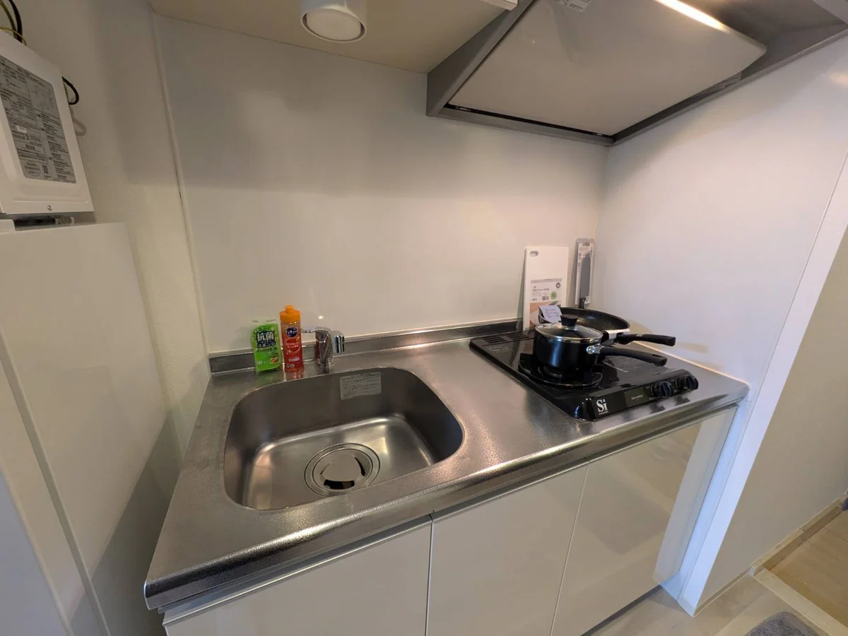 二口のコンロで使い勝手抜群です。