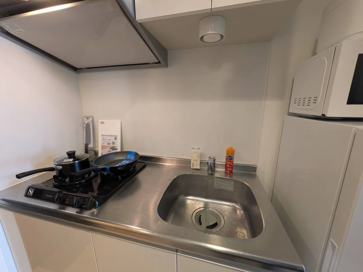 二口のコンロで使い勝手抜群です。