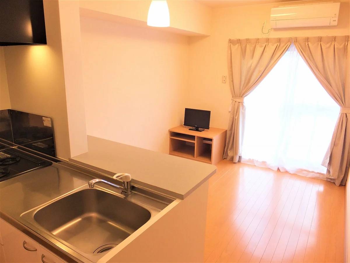 カーテンやテレビも備え付けです