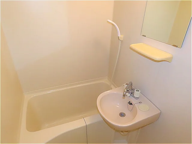 洗面台とユニット式のお風呂です