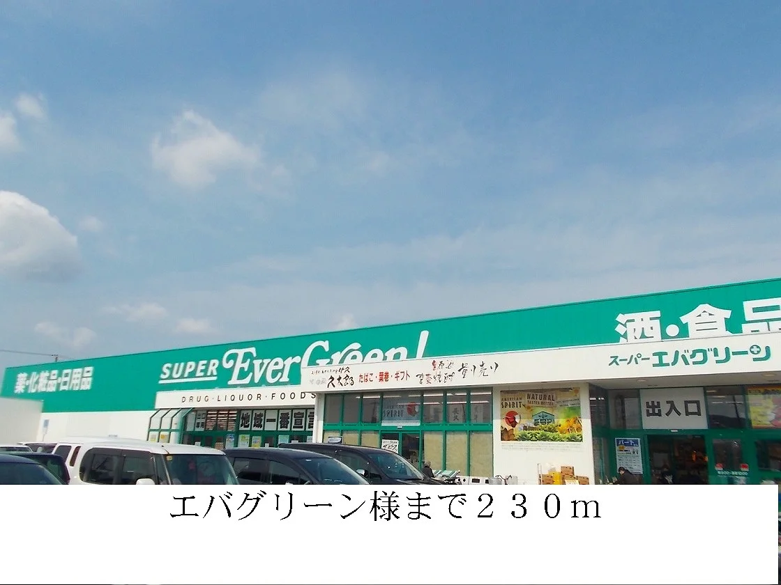 エバグリーン様まで230m