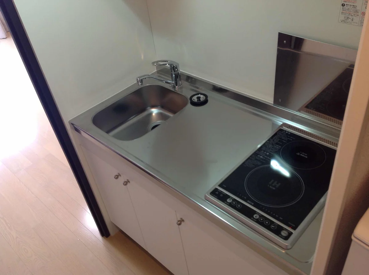 IHヒータ＆ラジエントの２口コンロ