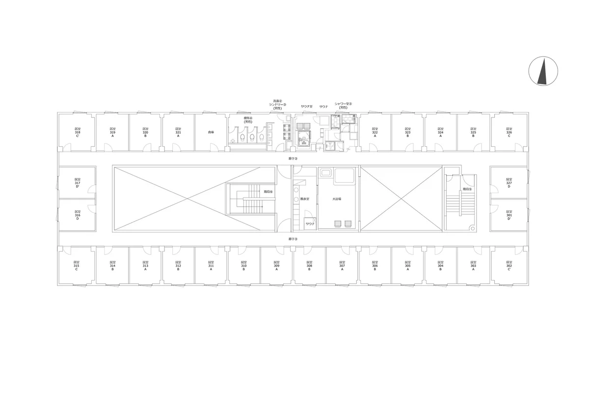 【3F】大浴場やサウナも使い放題に。（※男女ごとに利用可能日が異なる可能性があります）