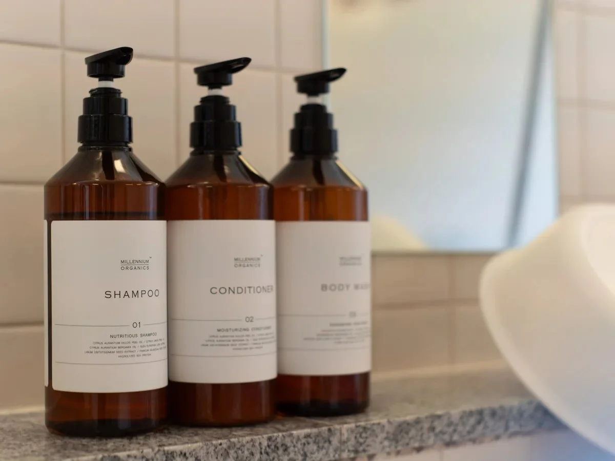 こだわりのシャンプー類は備え付け。