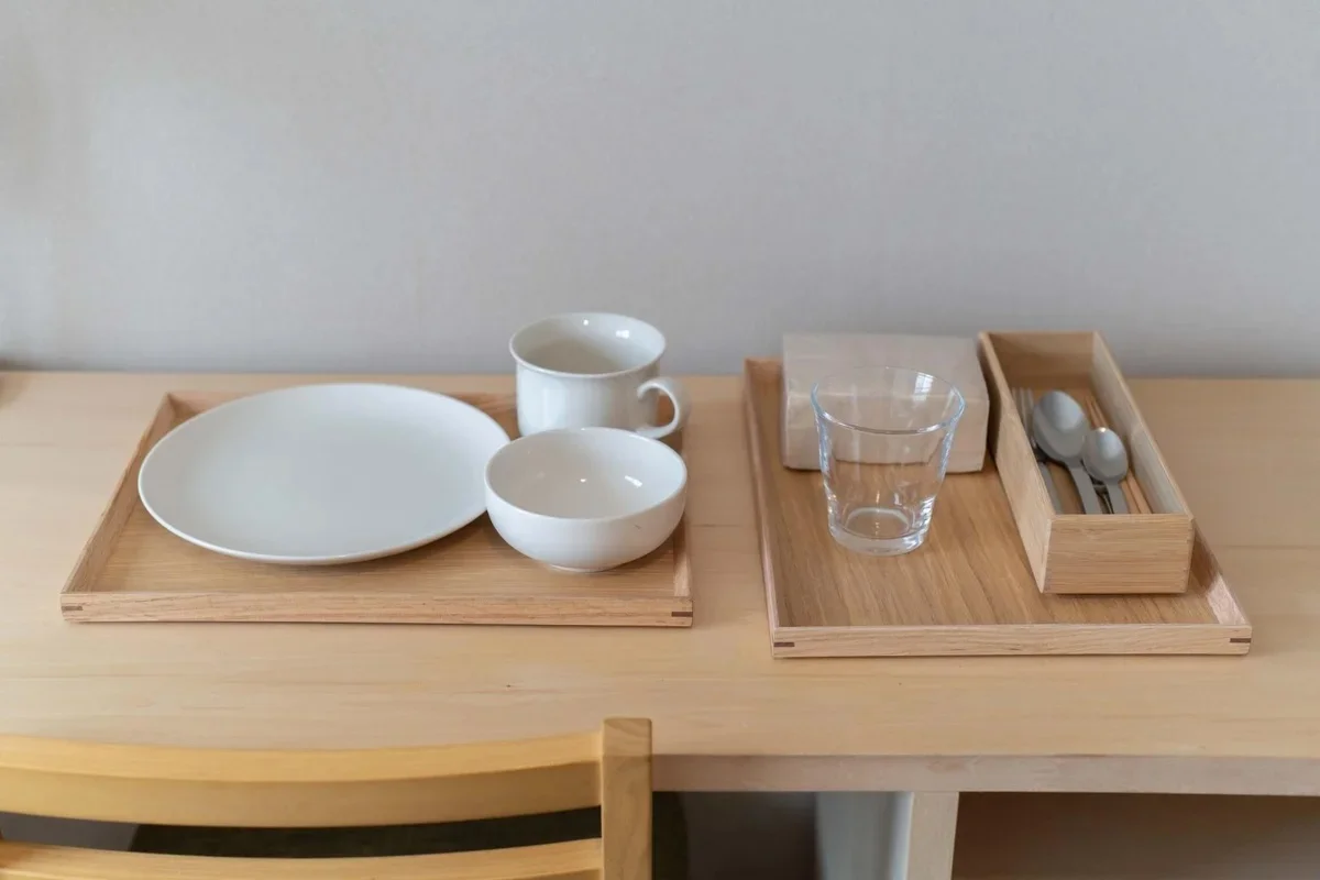 食器・カトラリー類も無印良品のものを揃えました。