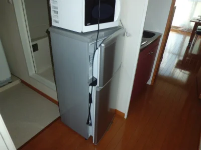 冷蔵庫と電子レンジ。