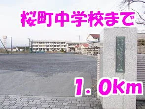 桜町中学校まで1000m