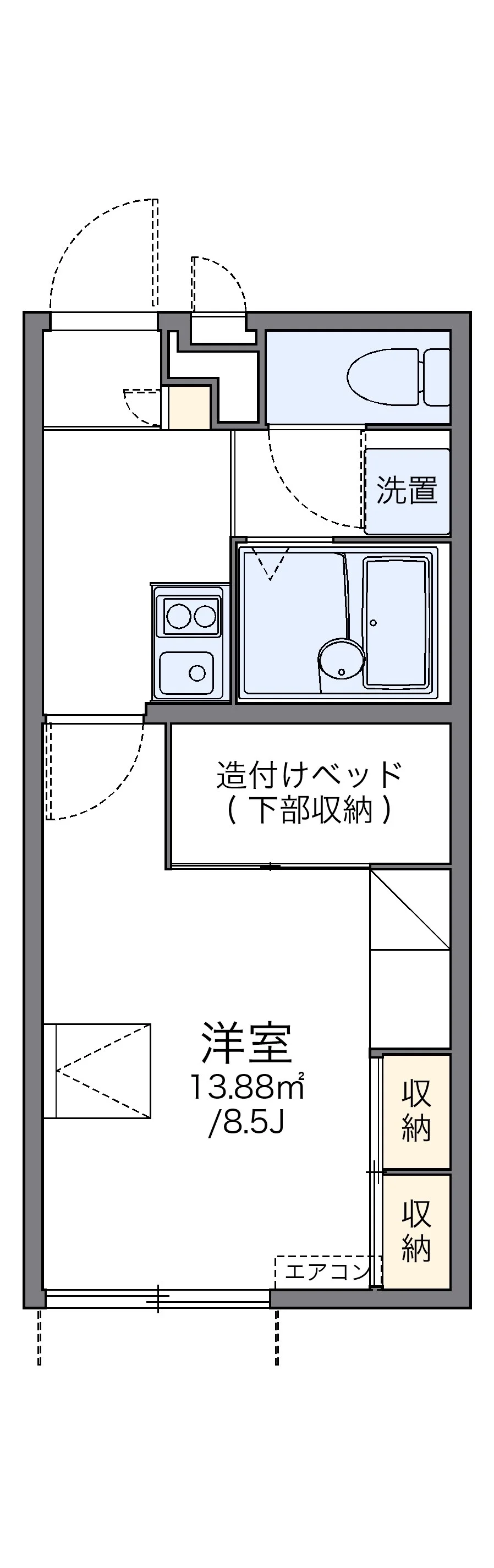 代表的な間取のため実際の間取とは異なる場合があります