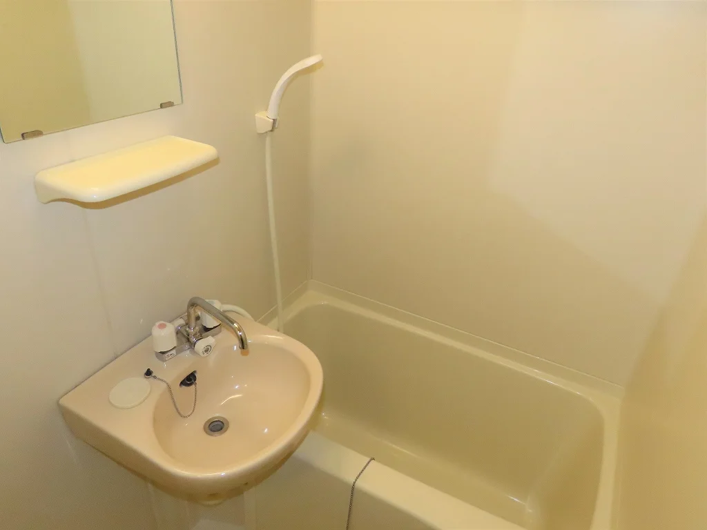 洗面台とユニット式のお風呂です