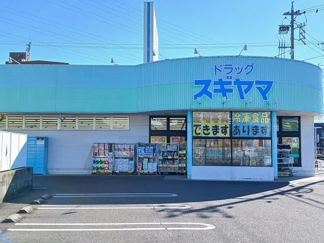 ドラッグスギヤマまで1100m