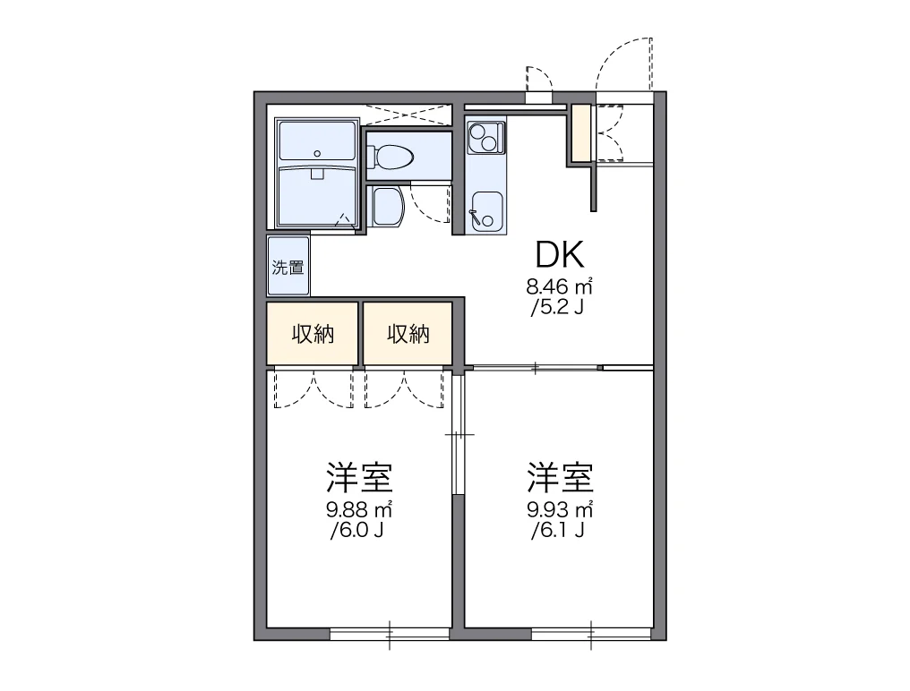 代表的な間取のため実際の間取とは異なる場合があります