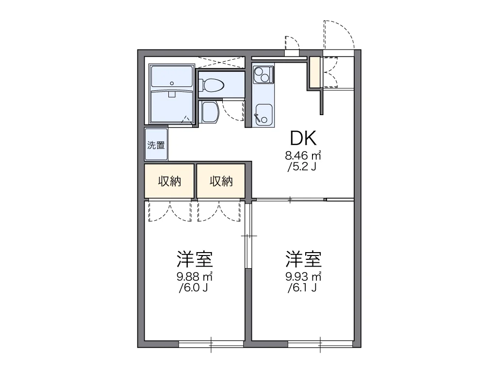 代表的な間取のため実際の間取とは異なる場合があります