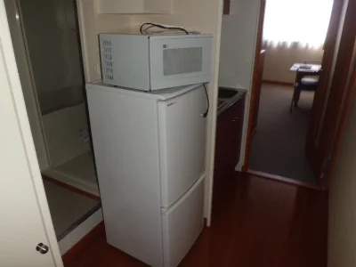 冷蔵庫と電子レンジ。