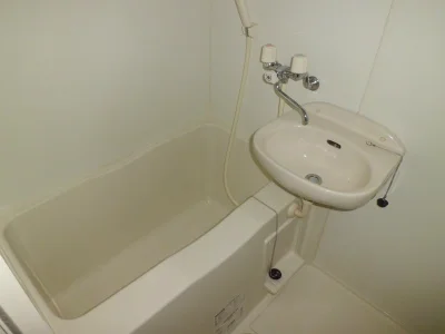 洗面台付バスルーム。