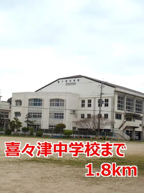喜々津中学校まで1800m