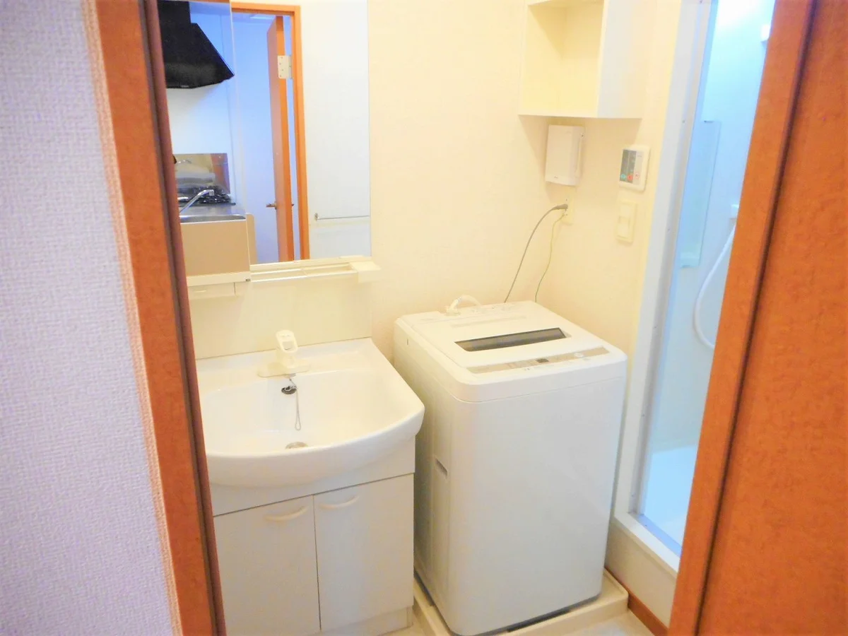 洗濯機も付いています