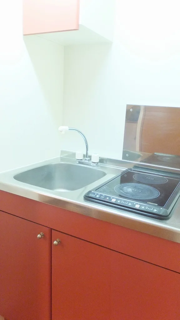 2口の電気コンロ付き