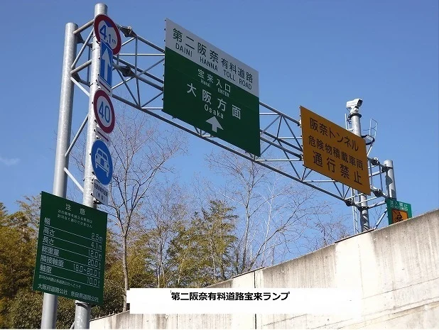 第二阪奈有料道路 宝来ランプまで450m