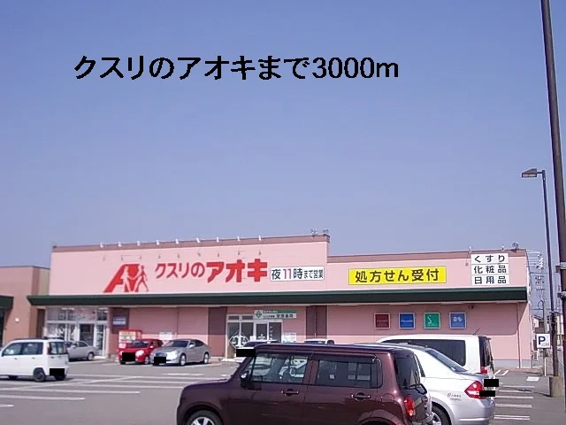 クスリのアオキまで3000m