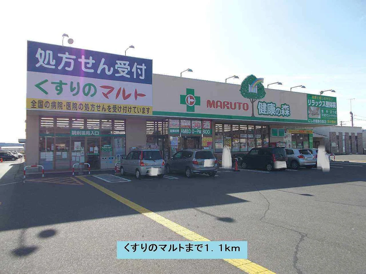 くすりのマルトまで1100m