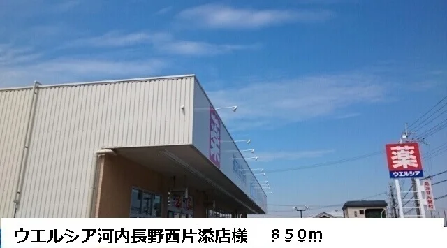 ウエルシア河内長野西片添店様まで850m
