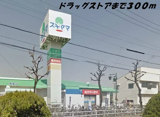 ドラッグスギヤマまで300m