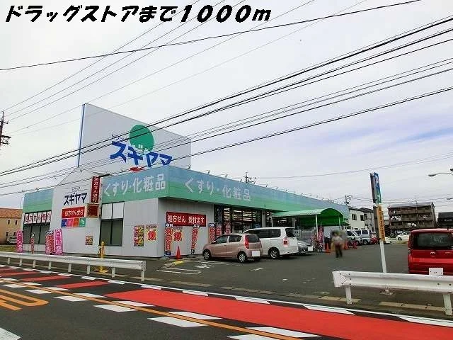 ドラッグスギヤマまで1000m