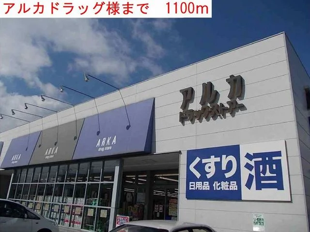 アルカドラッグまで1100m