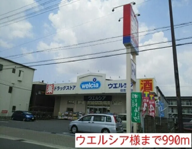 ウエルシア様まで990m