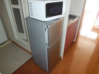 冷蔵庫と電子レンジ。
