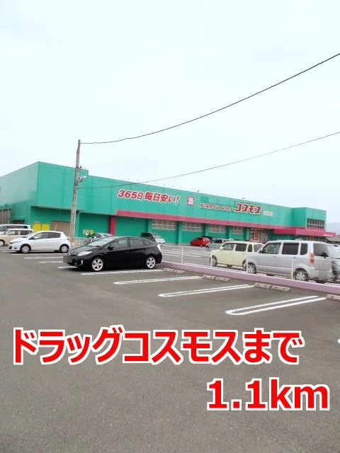 ドラッグコスモスまで1100m