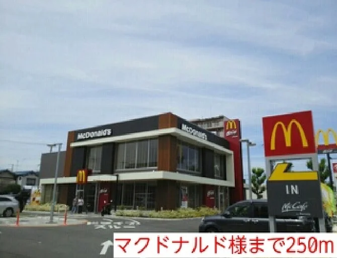 マクドナルド様まで250m