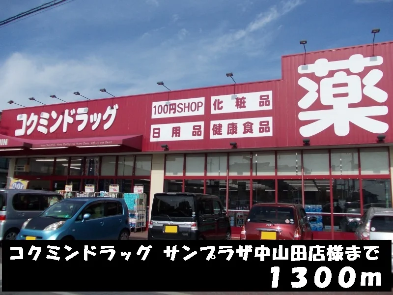 コクミンドラッグ様まで1300m
