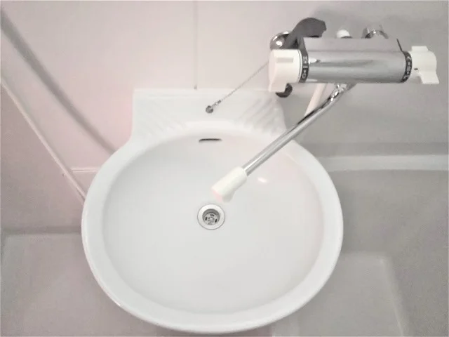混合水栓で温度調節が簡単！