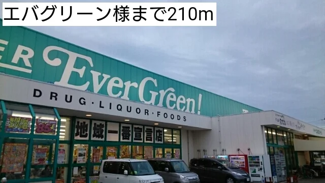 エバグリーン様まで210m