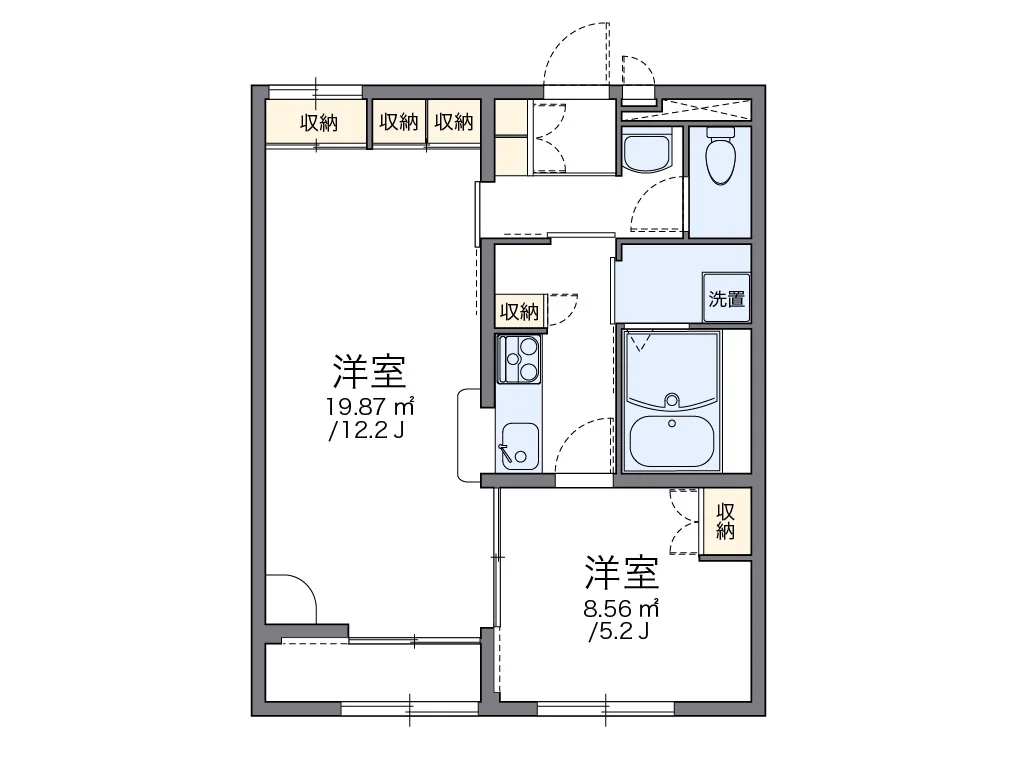 代表的な間取のため実際の間取とは異なる場合があります