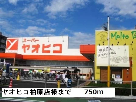 ヤオヒコ柏原店様まで750m