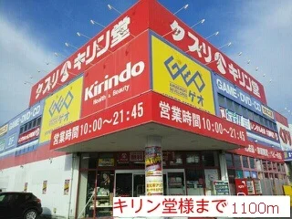 キリン堂様まで1100m