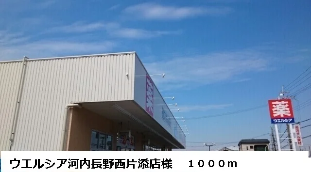 ウエルシア河内長野西片添店様まで1000m