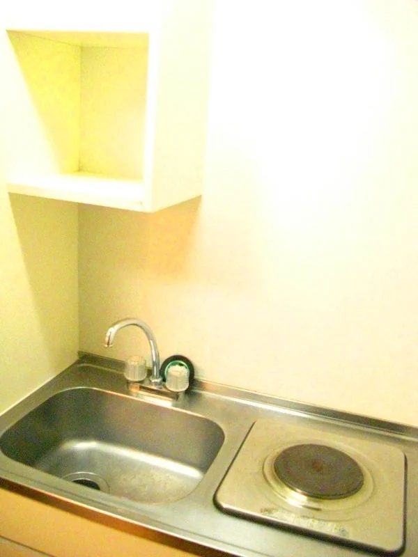 お手入れしやすい電気コンロ付き。