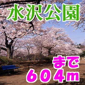 水沢公園まで604m