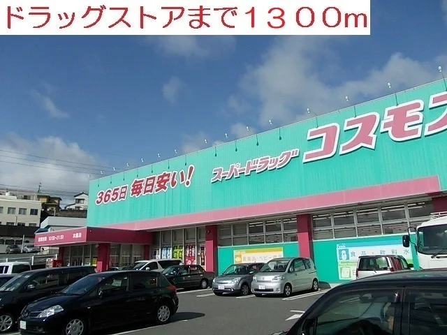 ドラッグストアまで1300m